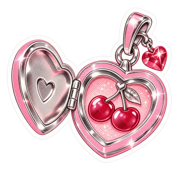 Heart locket sticker design